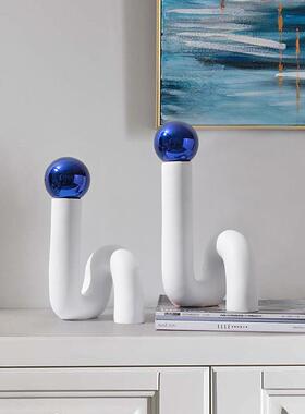 轻奢风玄台面艺术品摆件后现代约创意店样软装关饰简品酒别墅QS04