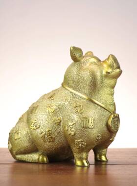 铜猪摆件十二肖福猪生福字猪家居店百铺铜猪摆猪VBV件装饰