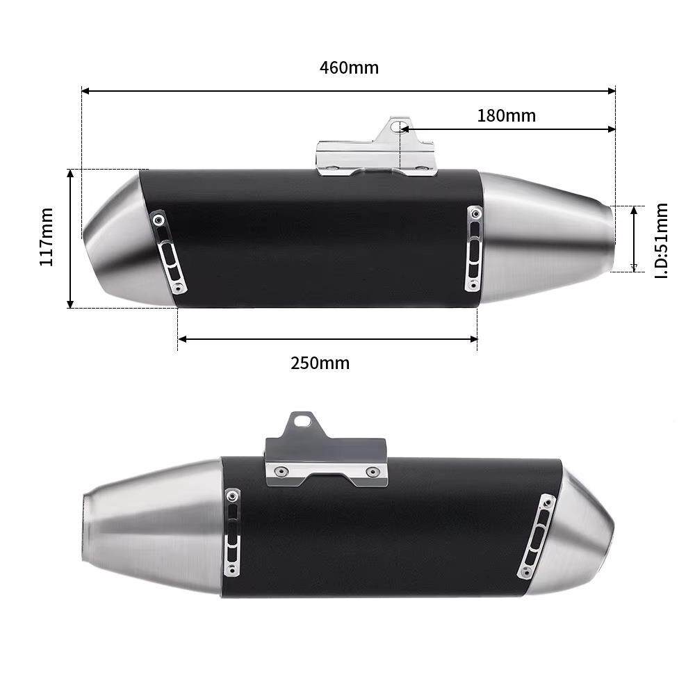 摩托尾改装大越野排车气管S1锈17ADV尾段不钢排气管通60529用段