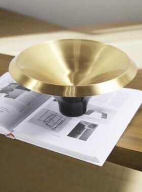 黑金色金属果盘茶几桌面日属式高果盘轻奢高级感5535拼金摆件脚果