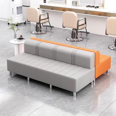 网红发廊客等人软包长候条R56120椅美发待店休息区专用椅理发店等