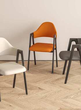 轻奢餐椅黑色家用餐厅餐桌椅子简约书房靠背凳子商用快餐店a字T&