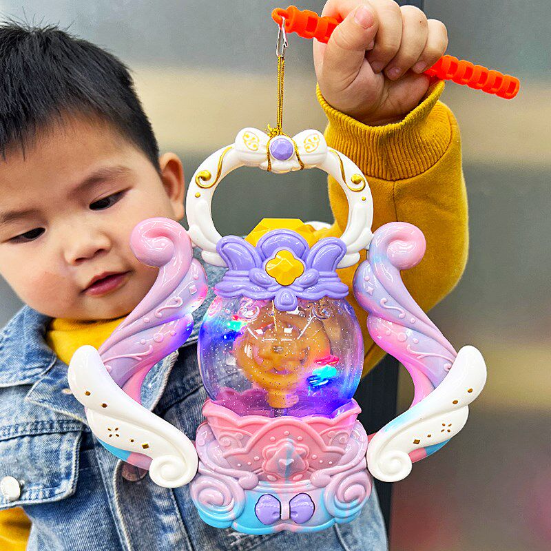 儿童灯笼玩具中秋节手提花灯音乐电动发光魔法棒男孩女孩生日礼物
