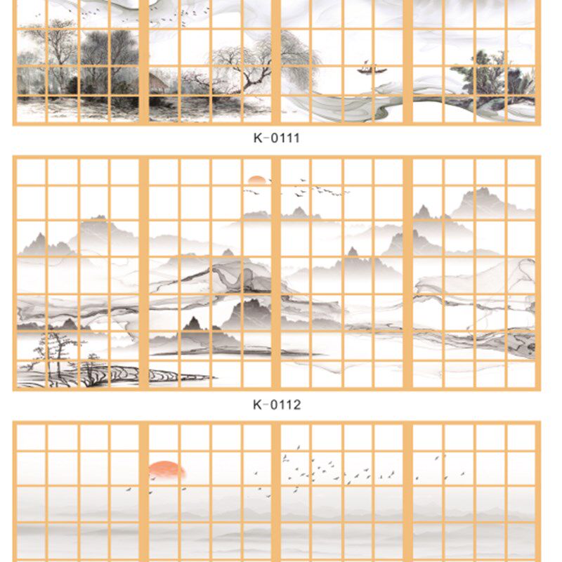 日式可定制图案障子纸 榻榻米格子门纸带图案章子纸 屏风纸 窗纸