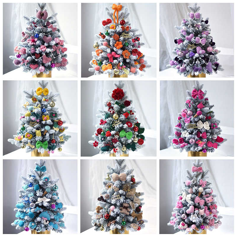 圣诞树diy装饰材料包 手工花环鲜花永生花毛绒蝴蝶结插花圣诞礼物