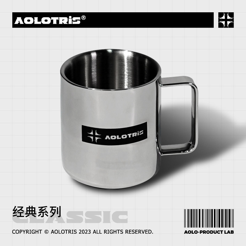 AOLOTRIS傲洛户外杯子露营杯304不锈钢露营杯子咖啡杯小酒杯