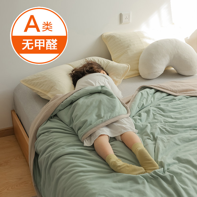 【出口订单】超柔a类针织棉裸睡天竺棉可机洗水洗空调被夏凉被子