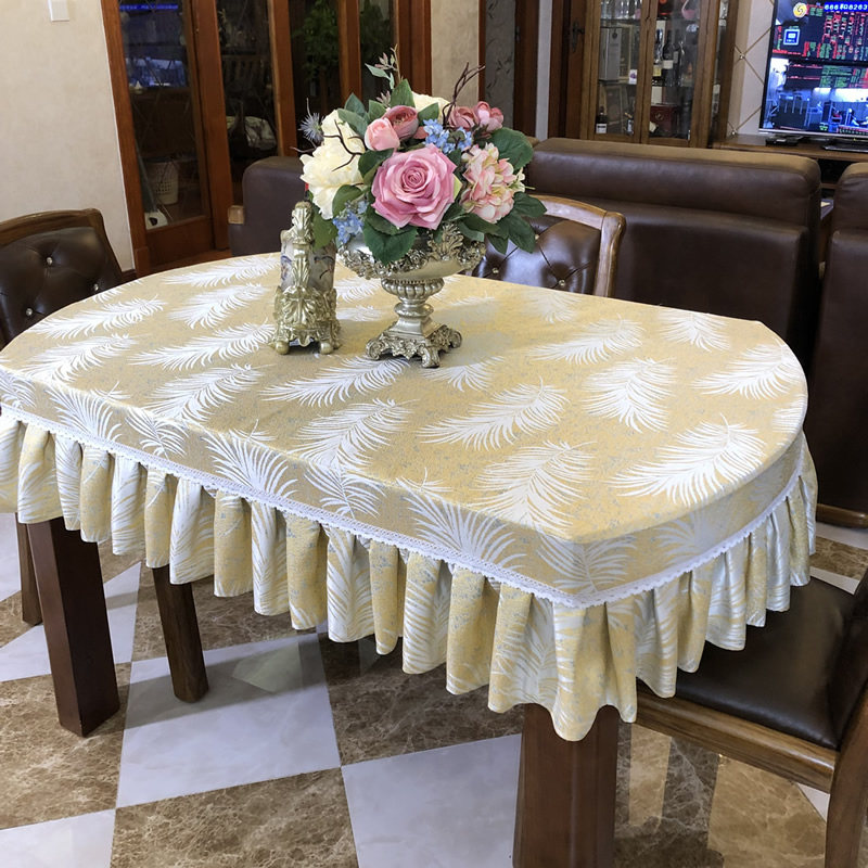 现代黄色桌套罩茶几布长方形台裙餐桌布布艺家用正方形固定可定制