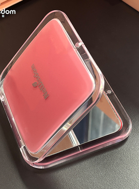 叶子蓝NeWisdom随身镜小众高级感粉红果冻补妆镜小巧便携化妆镜