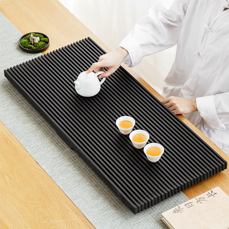 乌金石茶盘茶台家用简约电木式排水茶托盘功夫茶具茶海干泡盘套装
