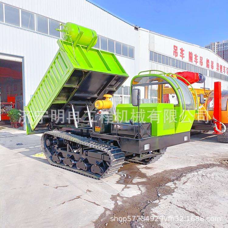 山区爬坡运输自卸车 车斗升降旋转10T履带式运输车高低驻坡不溜车