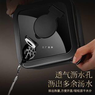 304不锈钢方形泡面碗带盖大容量可沥水易清洗学生宿舍干拌面