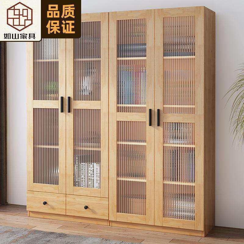 北欧全实木书柜玻璃门防尘收纳家用客厅置物柜现代简约落地储物柜,模玩/动漫/周边/娃圈三坑/桌游,模型制作工具/辅料耗材,淘宝优惠券,粉丝福利购,淘宝优惠卷