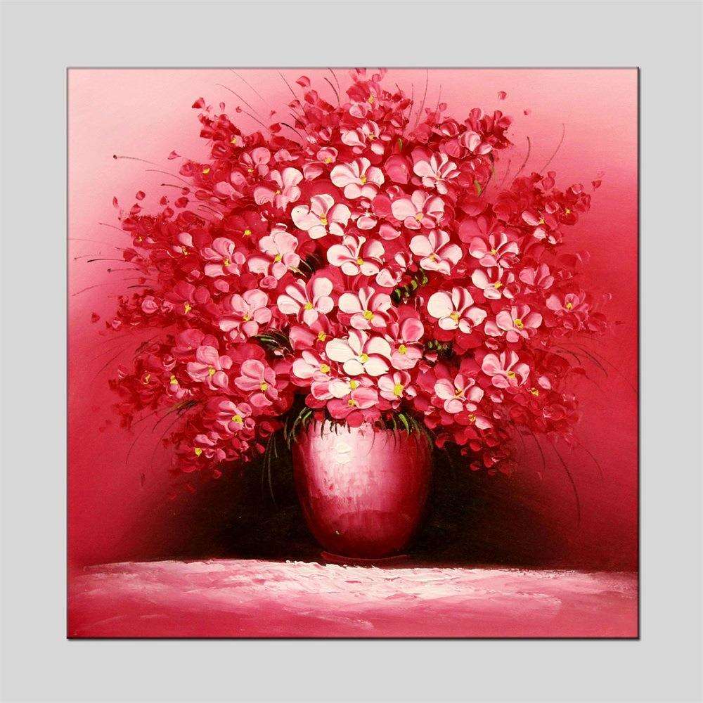手绘创意花卉装饰画油画客厅书房儿童房装饰画有框画支持各类尺寸
