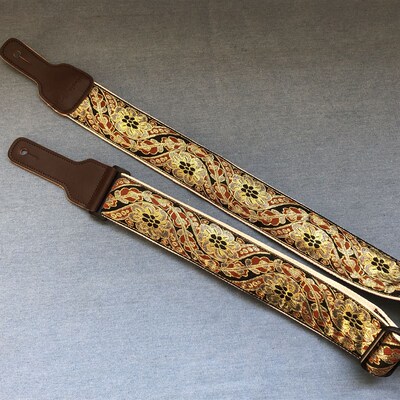 纯手工加强版金色刺绣吉他背带适合于吉他电吉他贝斯guitar strap