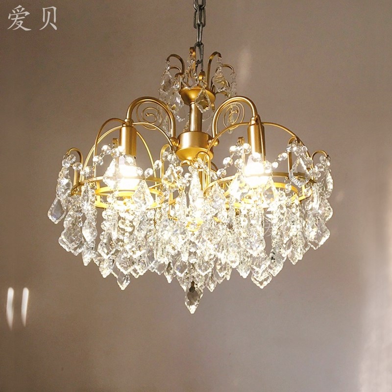 SY爱贝全铜浪漫枫叶水晶吊灯欧法式低楼层客厅餐厅衣帽间卧室灯饰