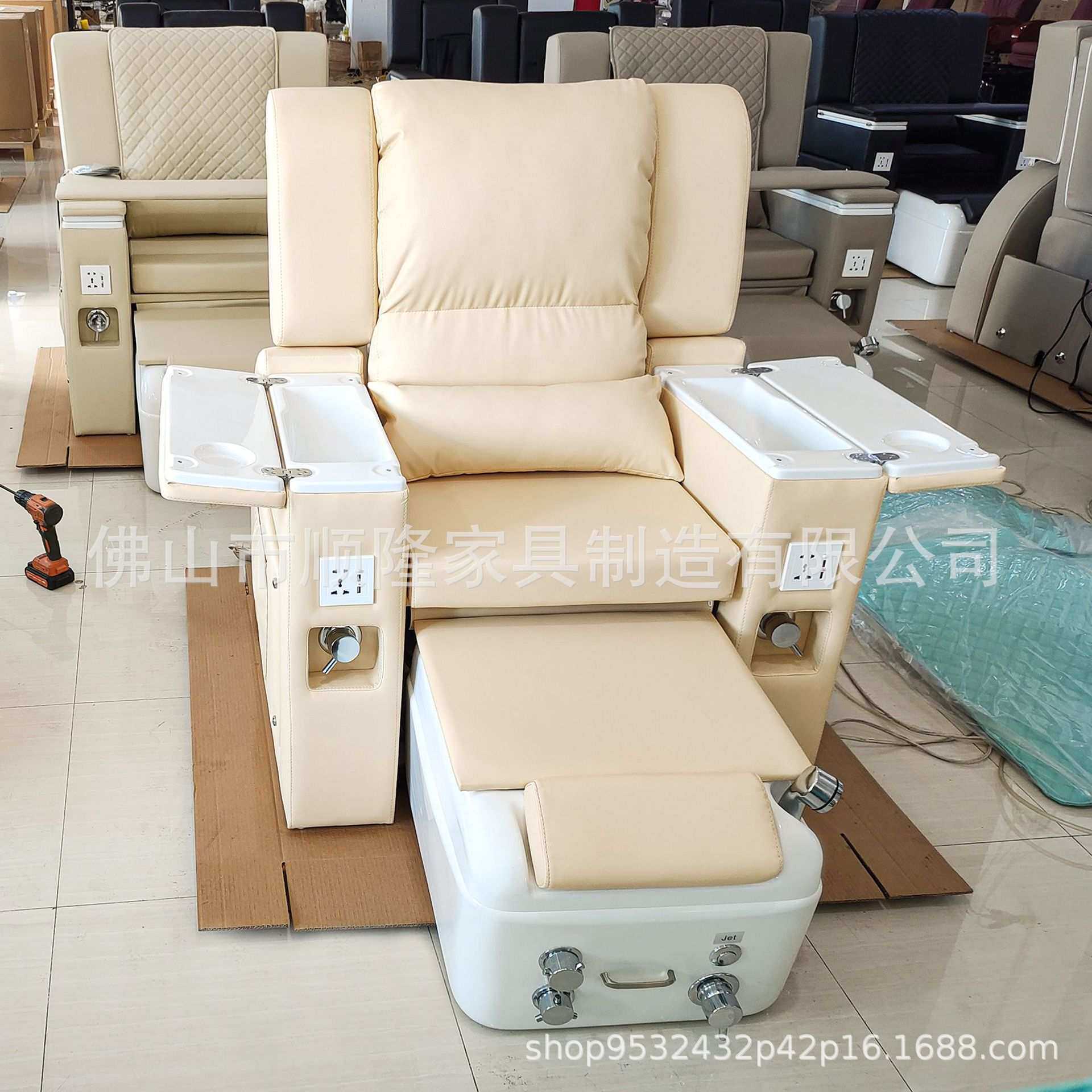 智能电动美甲沙发多功能可平躺单人按摩沐足椅纹绣美睫纹眉美甲椅