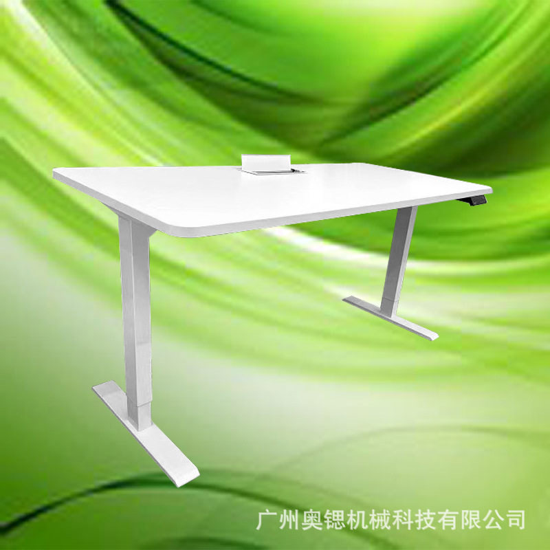 转角广州办公室电动升降桌两脚站立式职员桌家用懒人床边桌电脑桌