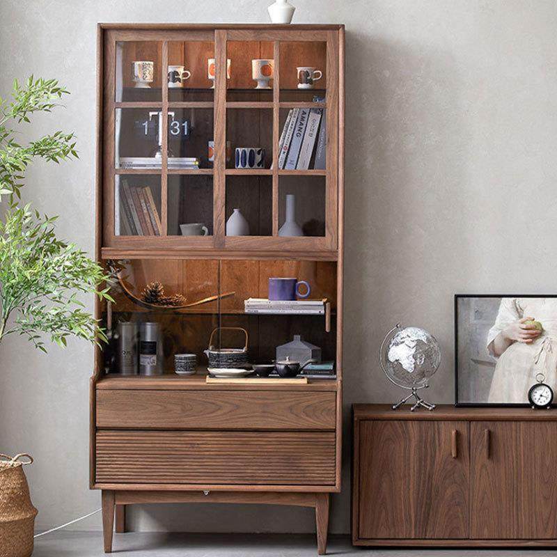 北美黑胡桃木全实木书柜玻璃门展示柜书架餐边柜客厅樱桃木餐边柜,纺织面料/辅料/配套,纺织机械配件,淘宝优惠券,粉丝福利购,淘宝优惠卷