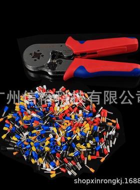 直销欧式管形压线钳多功能压接钳配600pcs袋装冷压管型端子