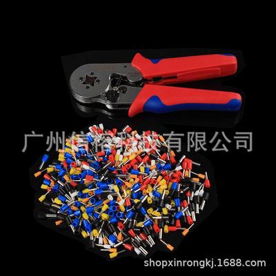 直销欧式管形压线钳多功能压接钳配600pcs袋装冷压管型端子