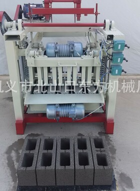 4-35四柱机400-150-200白色机器水泥半自动家用建筑废料制砖机