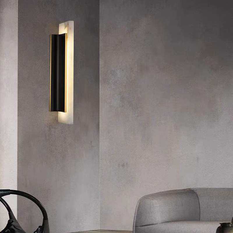 意式轻奢云石壁灯卧室客厅装饰墙灯酒店售楼处大堂过道楼梯长壁灯