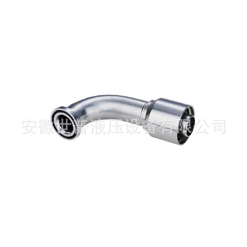 扣压接头87691Y高压油管一体式软管接头90°SAE法兰6000PSI