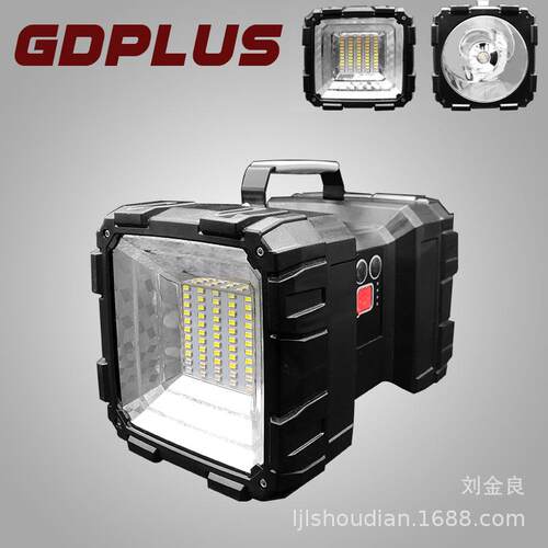 厂家供应LED大功率双头灯P70灯珠红蓝闪烁灯户内外手提灯 投光灯