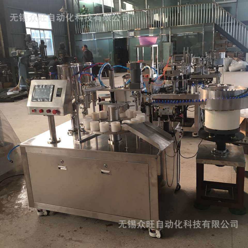 水彩颜料全自动灌装生产线自动上瓶机旋盖灌装自动贴标白胶罐装机