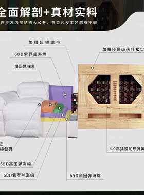 磨砂布沙发大黑牛摩图凯撒黑色豆腐块大坐深3米三人直排沙发布艺