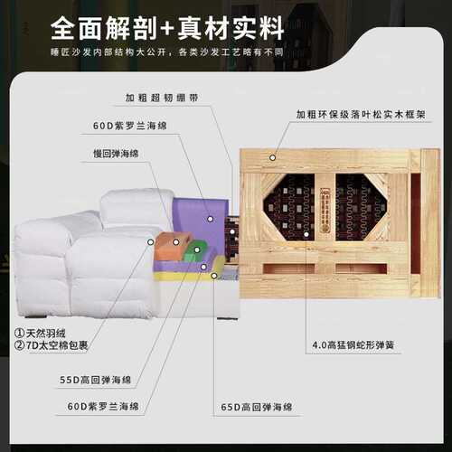 磨砂布沙发大黑牛摩图凯撒黑色豆腐块大坐深3米三人直排沙发布艺