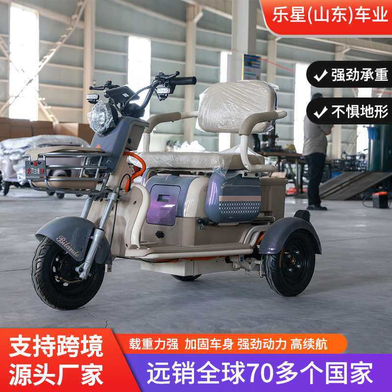 跨境电动三轮车日常出行短途游玩接送孩子休闲代步车电动三轮车