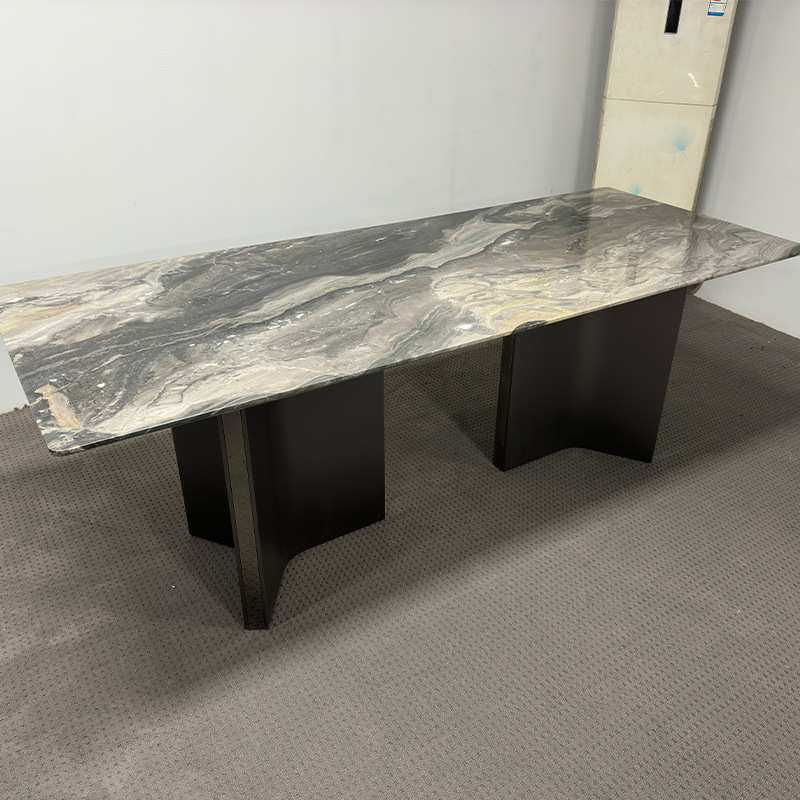 意式大理石奢石子餐桌会议饭桌子餐饮商用家居家具意式极简餐桌