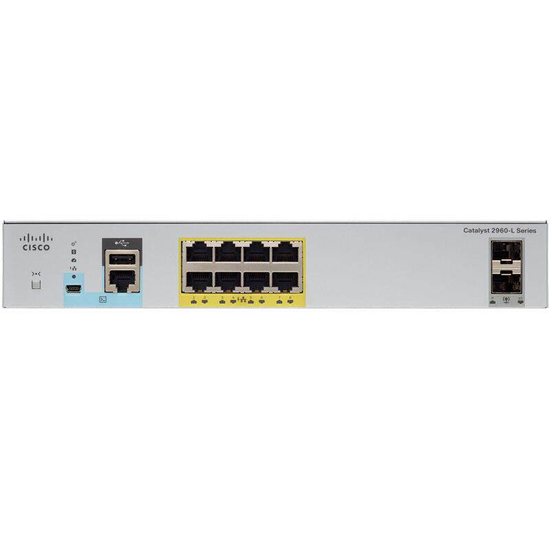 思cis科co WS-C2960L-8PS-LL WEB管理 8口千兆POE+2光口交换机