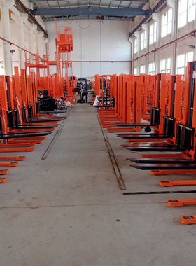 JSEM简易半电动堆高车(载重1吨/升高1.6米)半电动堆垛车叉车