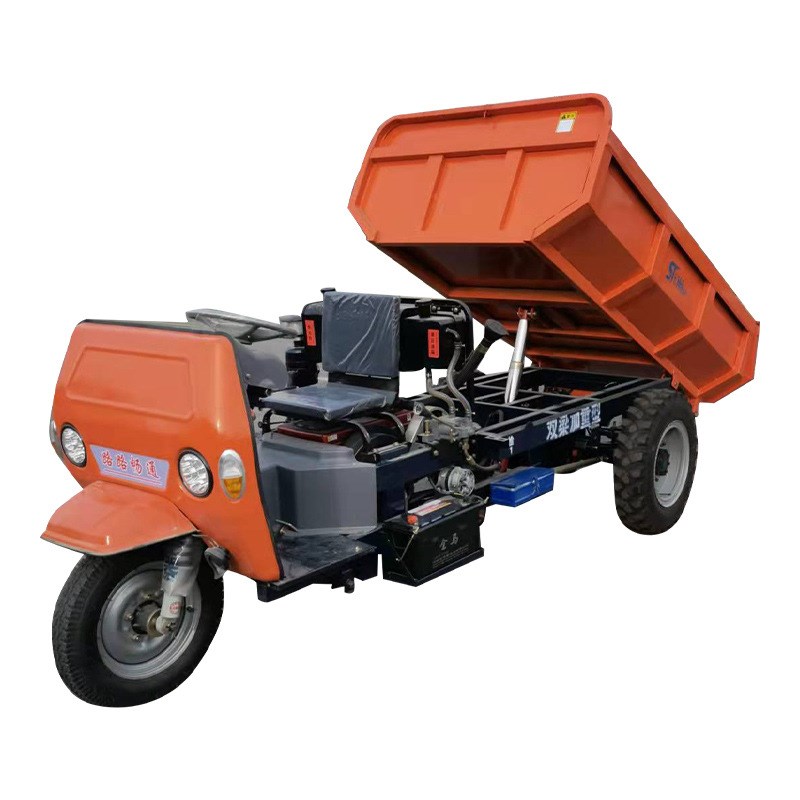 定制柴油三轮车工地矿山运输载重自卸三马子电启动柴油翻斗三轮车