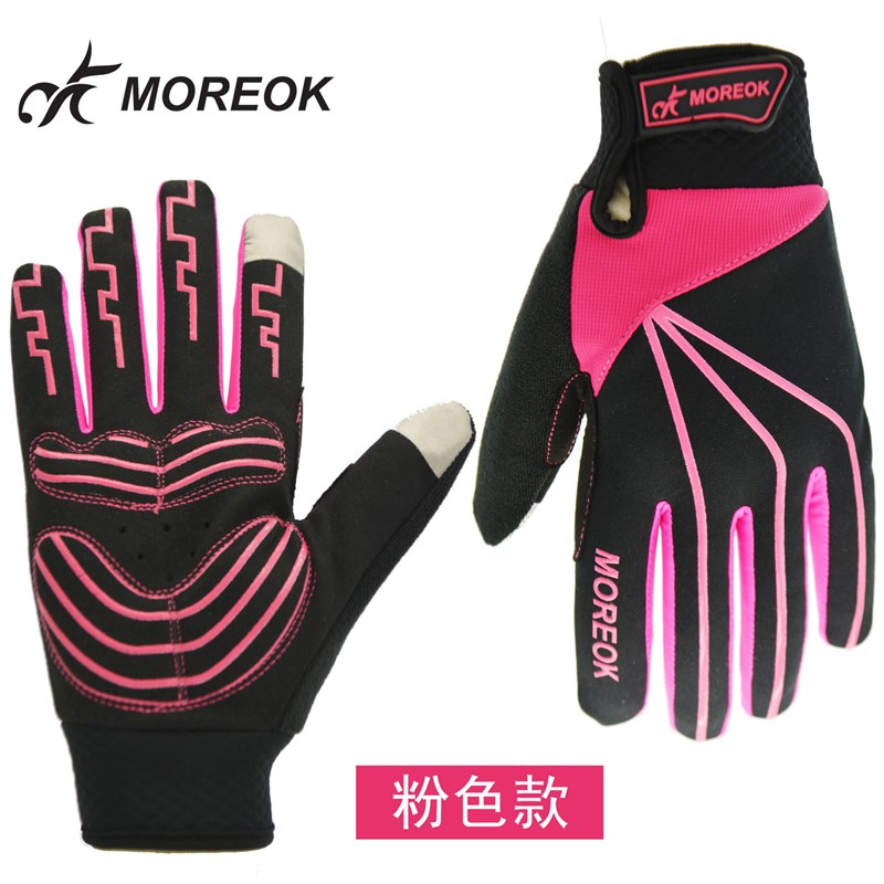 MK010秋冬天加绒山地公路自行单车摩托骑行全指触屏硅胶手套
