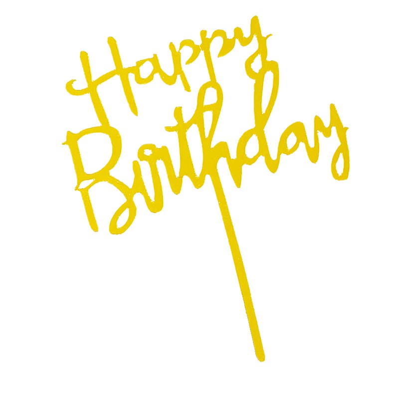 100个装亚克力插牌生日快乐蛋糕装饰插旗插件摆件网红派对甜品台