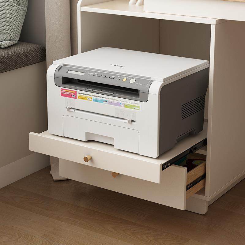 书桌可放打印机书架一体电脑桌学习桌转角卧室家用伸缩成人写字桌