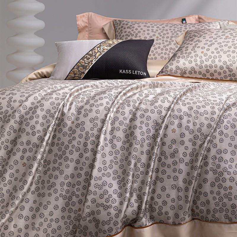 高端轻奢A类天丝四件套复古小雏菊柔软夏季床单床笠床上用品