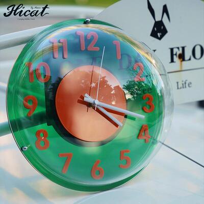 尚家用创意网红泡泡钟挂LIN20248透摆两用装饰客厅绿时钟表