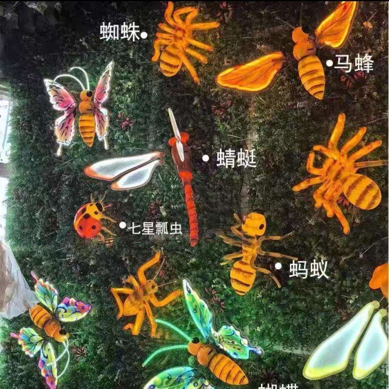 LED动态蝴蝶灯露营景观灯户外发光昆虫动物电动仿真蜻蜓蜘蛛蜜蜂