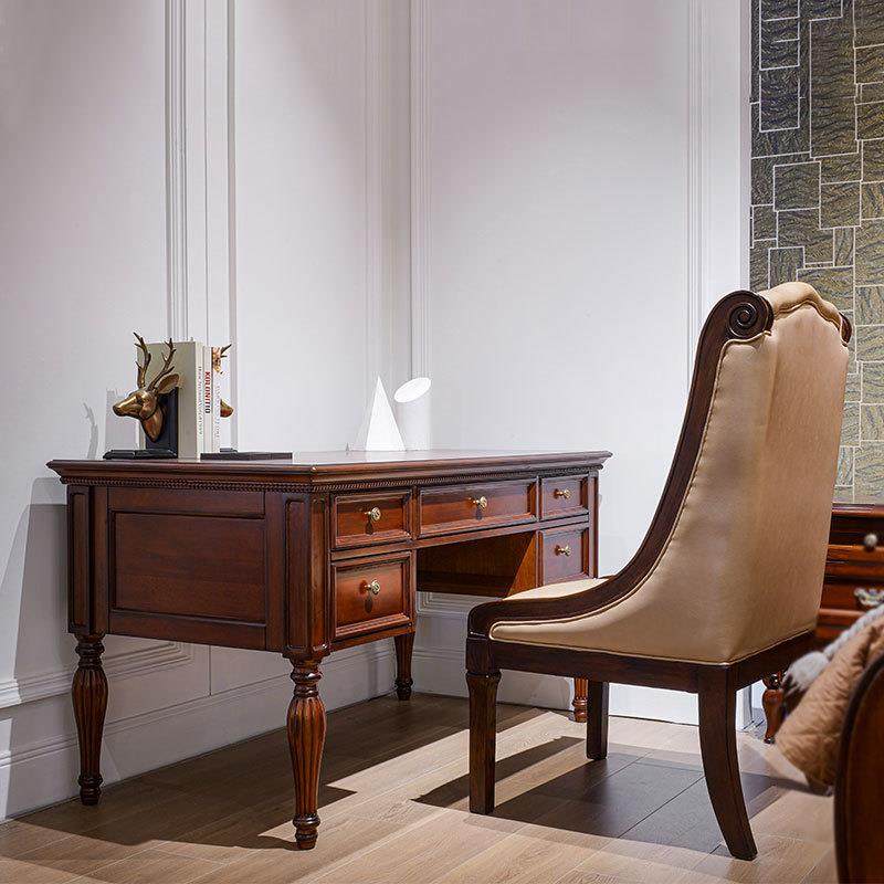 美式书柜书桌一体办公桌台式欧式大书桌实木书架高档别墅书房家用,标准件/零部件/工业耗材,车间地垫,淘宝优惠券,粉丝福利购,淘宝优惠卷