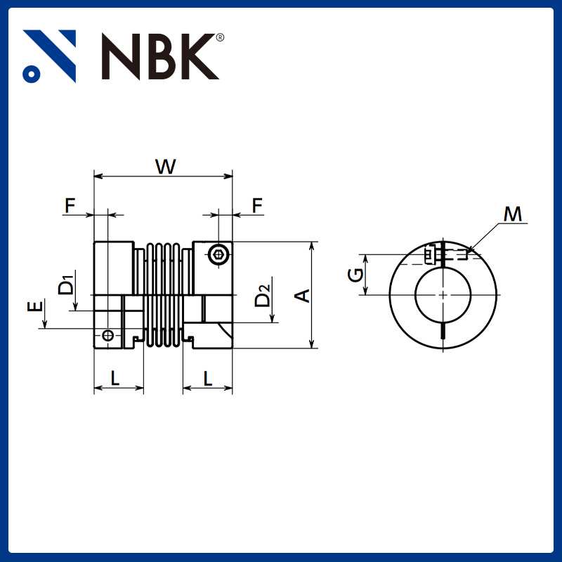 NBK锅屋 MBB-C波纹管联轴器 零背隙挠性连轴器伺服马达步进电机