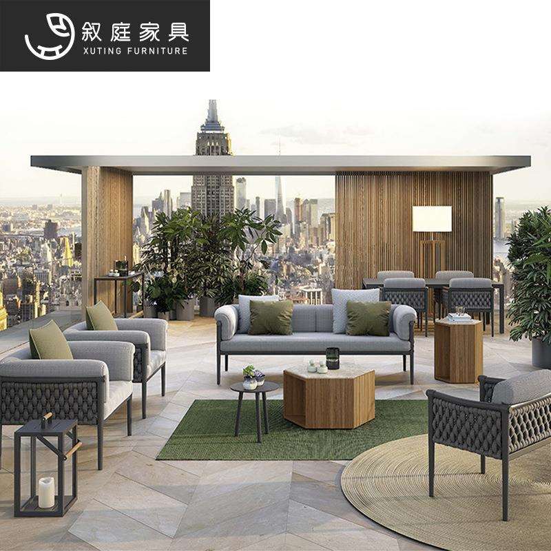 藤编家具藤椅茶几组合户外沙发露天室外庭院酒店阳台酒吧懒人家具