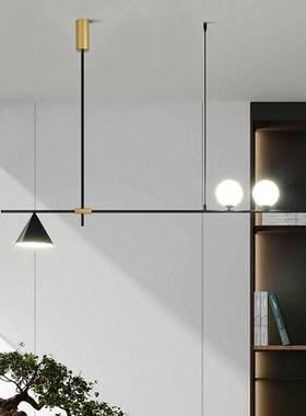 现代简约北欧餐厅吊灯轻奢餐厅灯具创意餐桌吧台书房个性线条吊灯