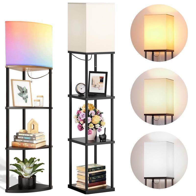 落地灯带架子适用于客厅,货架落地灯,角落显示立柱灯