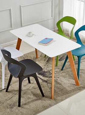 塑胶温莎椅 北欧风格餐厅榉木餐椅休闲办公椅 设计师塑料椅子