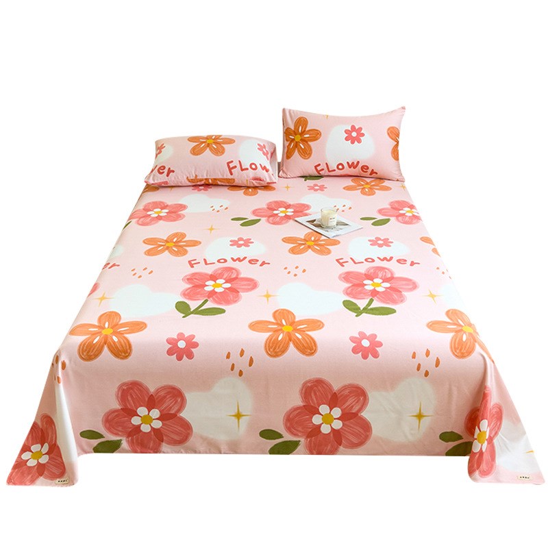 秋冬季加厚亲肤单件床单简约单双人宿舍原棉磨毛单品被单枕套